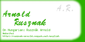 arnold rusznak business card