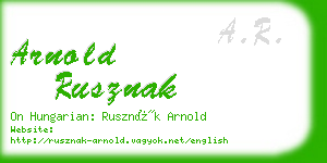 arnold rusznak business card